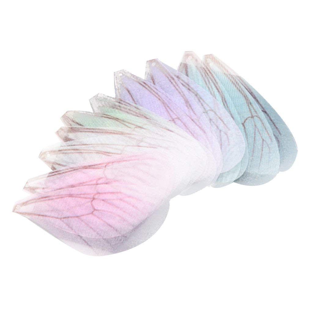 Fliyeong Women's Butterfly Blue Premium Quality 10 Pieces Cloth Fashion Dragonfly Butterfly Wing Charms For Earrings Pendant Jewelry Making Diy - Mixed