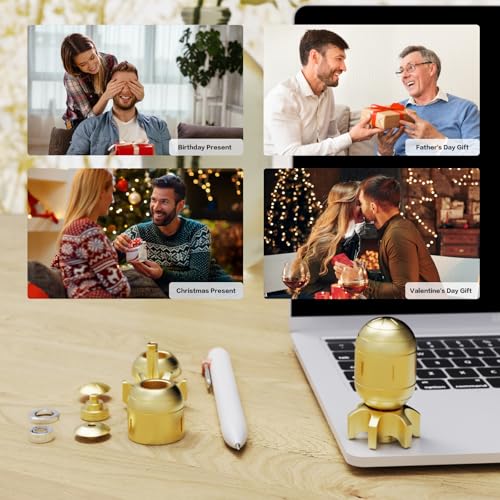 HengLiSam Fidget Toys for Adults, EDC Metal Fidget Desk Spinners, Clicker Haptic Adult Toy for Anxiety ADHD, Cool Office Gadgets Gift for Dad Teens, Fidgets Toy for Men And Kill Time (Stainless Steel) - Image 4