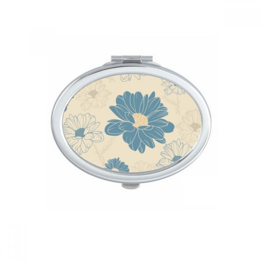 Miroir mignon fleur chrysanthème ovale, le cadeau idéal fait à la main