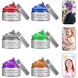 Temporary Hair Color Dye for Girls Kids, Hair Wax Color Girl Toys Gifts for Age 4 5 6 7 8 9 Birthday,Party, Cosplay DIY, Children's Day, Halloween, Christmas (6 colors)