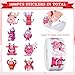 Whaline 1000Pcs Valentine's Day Monsters Stickers Roll Cute Monsters Paper Decals Envelope Sealing Assorted Pink Purple Adhesive Decorative Seal Stickers for Gift Greeting Card Party Holiday Supplies