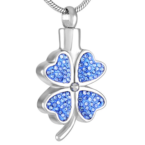 Pendentif cendres bleu en acier inoxydable cadeau pour filles