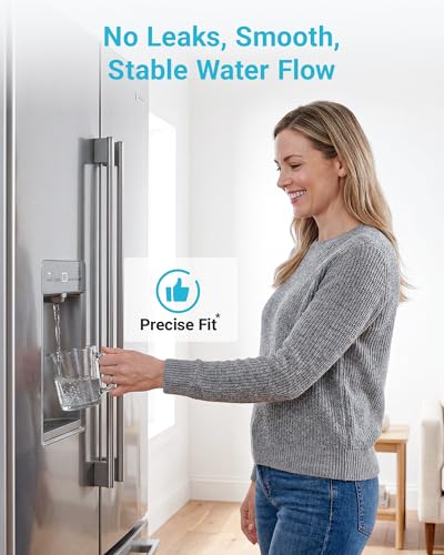Image of AQUA CREST AQF-FF19C Replacement for GE RPWFE, RPWF (with CHIP) Refrigerator Water Filter, Compatible with GYE22HMKES, GYS22GMNES, GYE22HBLTS, DFE28JSKSS, GFE28HMHES, GNE29GYNFS, 4 Filters