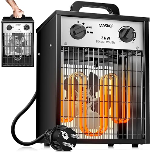 MASKO® Elektroheizer Heizlüfter Bauheizer Keramik Heizstrahler elektrisch Heizgerät mit...