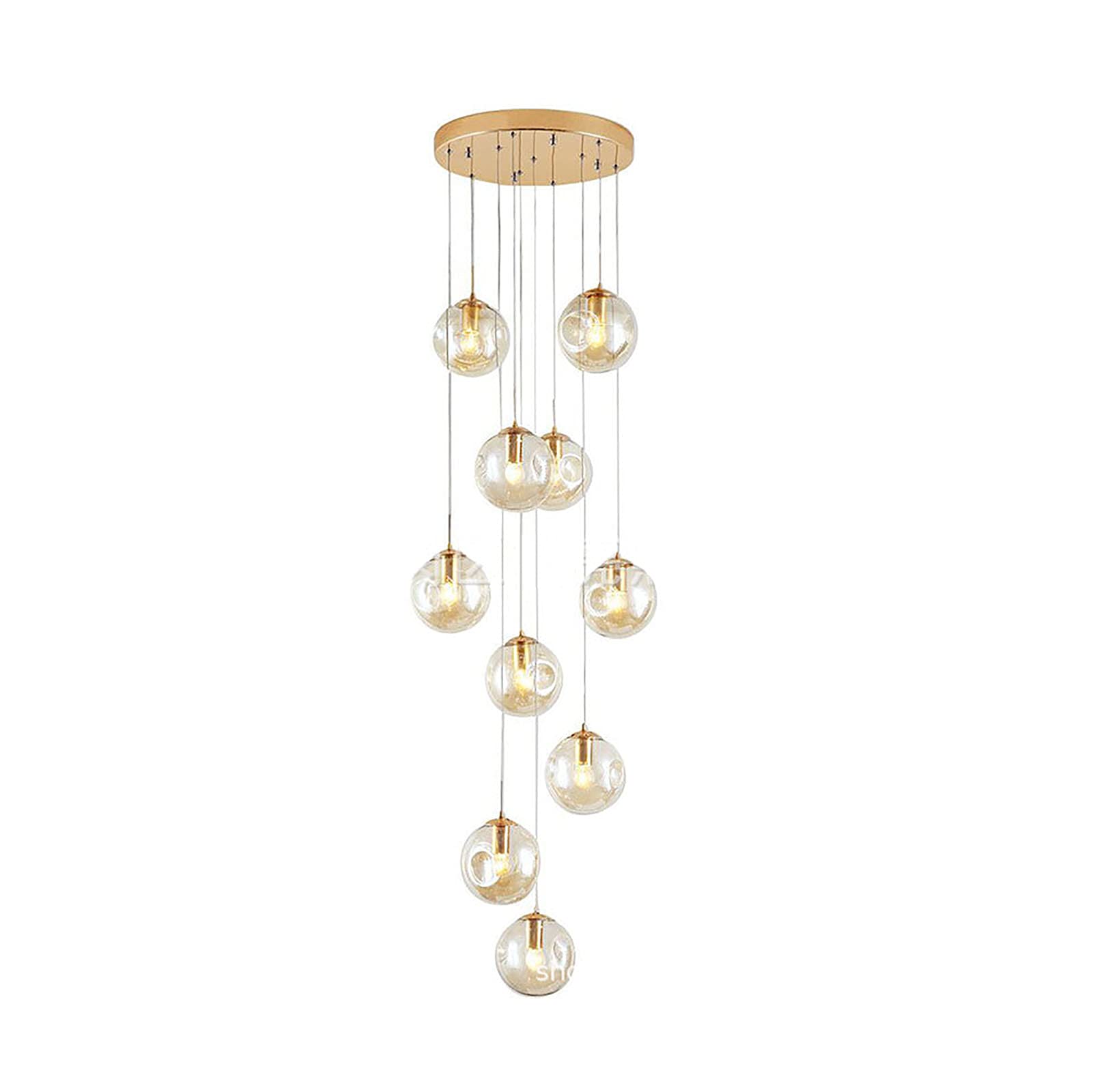 Grand lustre d'escalier moderne pour illuminer l'entrée d'une villa ou d'un grand salon