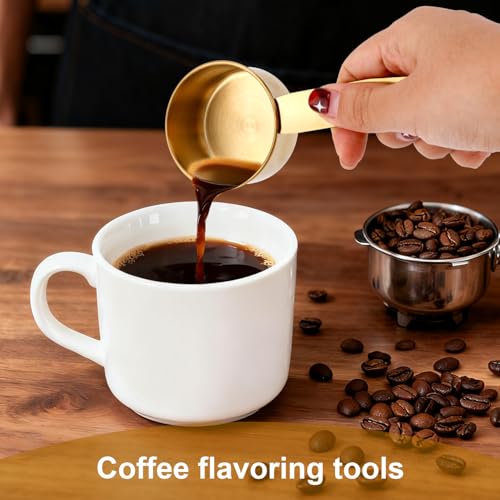 4 piezas Cucharas Medidoras de 1/4 Taza de Acero Inoxidable miniatura 5