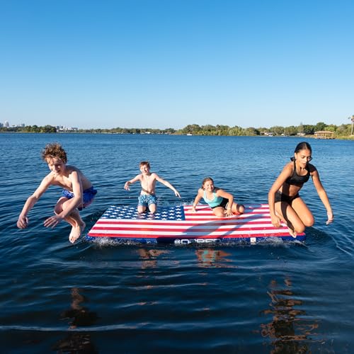 O'Brien 10ft x 6ft Flag Runway Floating Inflatable Float for Lakes & Rivers