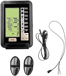 Ejercicio para monitor de bicicleta, velocímetro, estacionario para bicicleta elíptica, pantalla con sensor de frecuencia cardíaca, tiempo de escaneo, velocidad, calorías, funciones de kilometraje