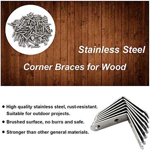 14 Pack L Bracket Corner Braces 2.5 Inch Stainless Steel Heavy Duty Shelf Bracket For Wood Shelves, Wall Hanging Support 90 Degree Joint Right Angle Brackets With Screws #TOP5