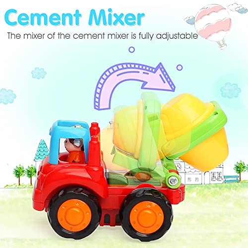 TINOTEEN Baby Spielzeugauto Spielsachen Baufahrzeuge Push and Go Reibungsgetriebenes Auto Spielzeug für 1 2 3 Jahr Kinder Kleinkinder
