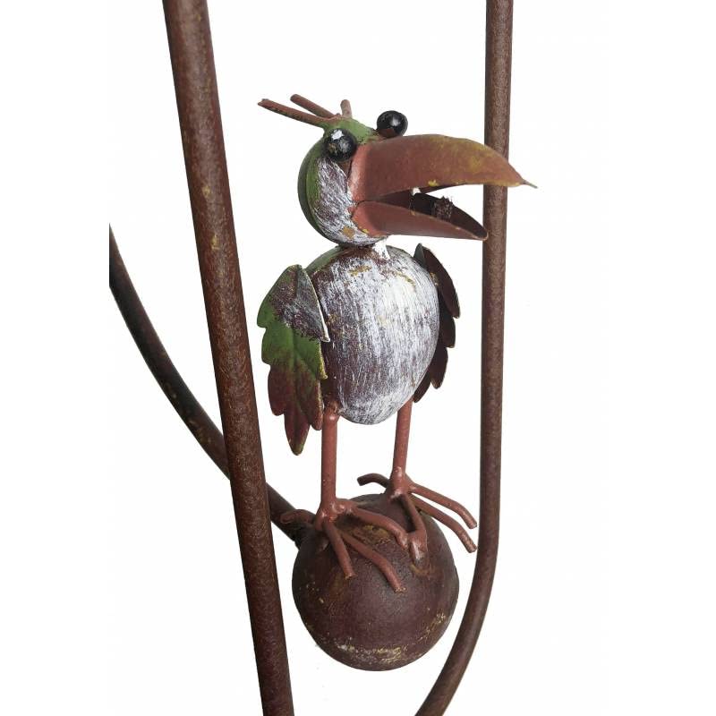 Mobile De Jardin à 2 Corbeaux Tuteur à Balancier en Métal 10x26x153cm