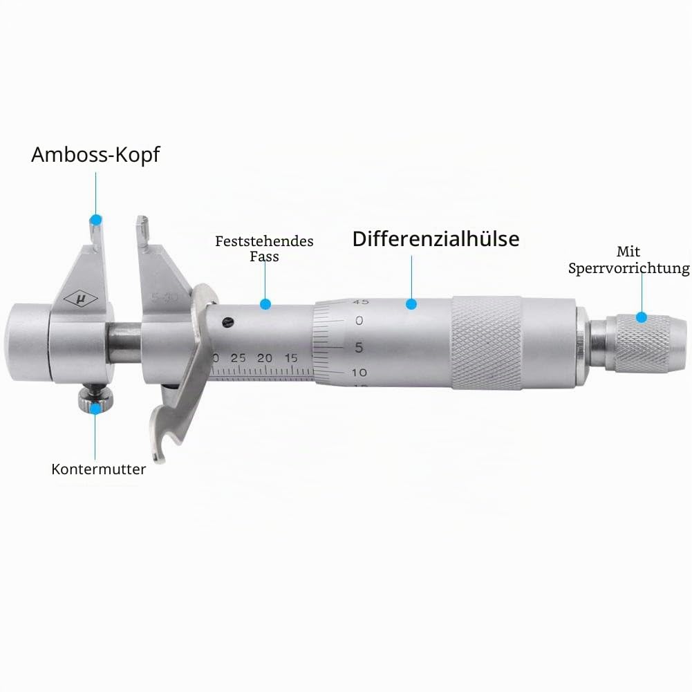 Interne Mikrometer, 5-30 mm 0,01 mm Innenmaß Mikrometer Innendurchmesser Loch Durchmesser Präzisionsmessgerät