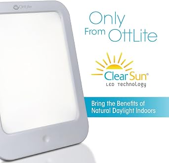 OttLite ClearSun LED Light Therapy Lamp, Natural Daylight, 3 Brightness Levels