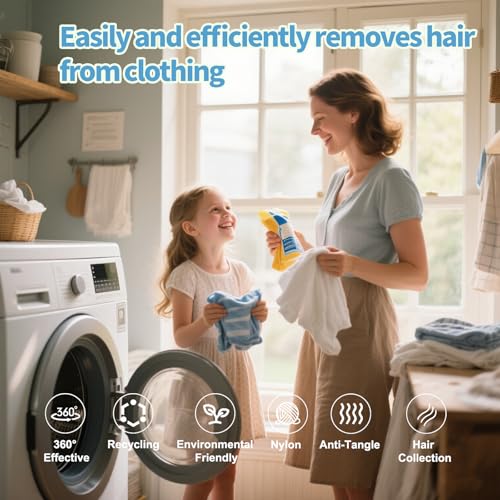 Image of Pet Hair Remover for Laundry - 3-Layer Bamboo Charcoal Filter, Reusable Lint Catcher for Washing Machine& Dryer