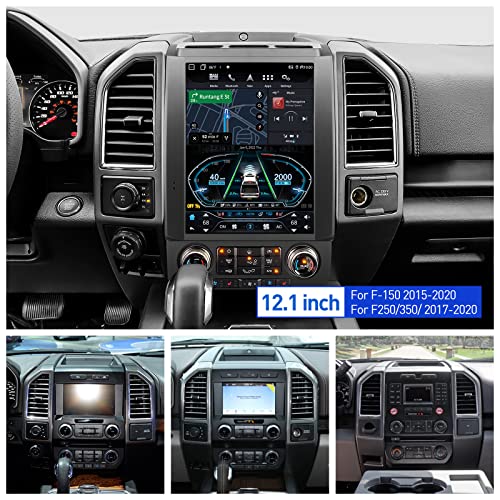 Yulu E10 Plus Android Car Radio Stereo For Ford F150 2015 To 2020 And F250/F350/F450 2017 To 2021 T-Style Head Unit 12.1'' Ips Screen 6+64G Gps Navigation With Aux/Fiber Optic Out/Carplay/Dsp/Sirius #TOP2