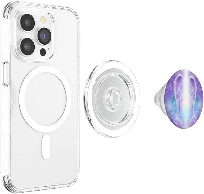 Angel Wings Guardian - Christian Heaven Cherub - Mystic Gate PopSockets PopGrip: Swappable Grip for Phones & Tablets PopSockets MagSafe PopGrip for iPhone