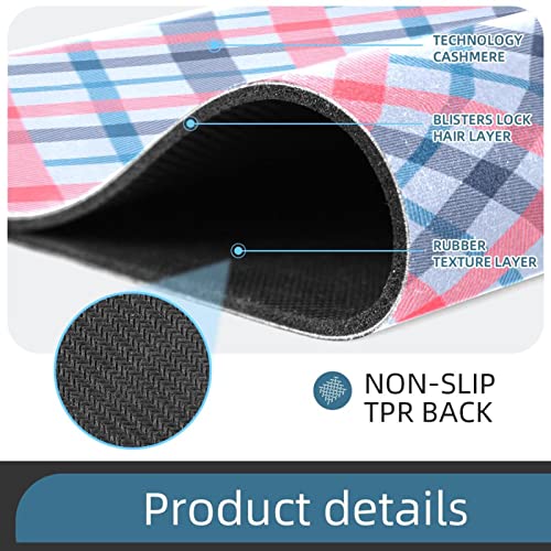 Lorvies Plaid Tartan Pattern Indoor Door Mat, Non-Slip Absorbent Doormat Inside Floor Mats Area Rug For Entryway, Machine Washable Entrance Rug Outdoor 20X47 #TOP1