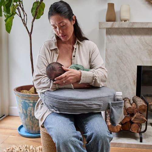 Image of My Brest Friend Deluxe Nursing Pillow Cover - Slipcovers for Baby - Adjustable Fit, Easy Care, Durable - Original Nursing Pillow Not Included, Dark Grey