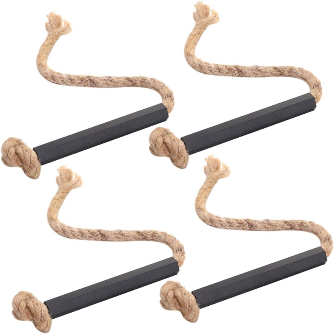 Yardwe 4pcs Fire Starter Rope for Outdoor Camping Waterproof Flax Rope Fire Lighter Portable Design Essential Survival Gear for Campfires and BBQs