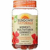 Sundown Naturals Women's Multivitamin with Biotin Gluten-Free Gummies Raspberry Flavor - 60 ct, Pack of 3