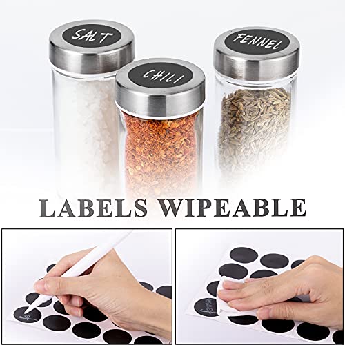 Rotating Spice Rack With Free 20 Seasoning Jars,Revolving Tower Organizer Stainless Steel For Kitchen Storage,With Reusable Labels And Funnel Complete Set #TOP2