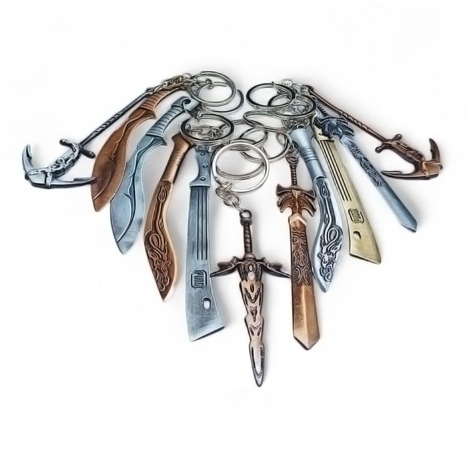 Image of Metal Gun AXE or Hammer Keychain - Multicolour - Size 11 cm (Random Any 1 keychain)