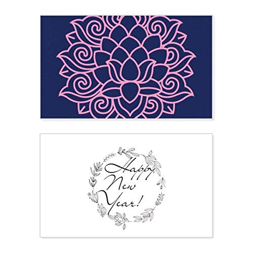 Tarjeta de felicitación de año nuevo con diseño elegante de flor de loto para felicitaciones