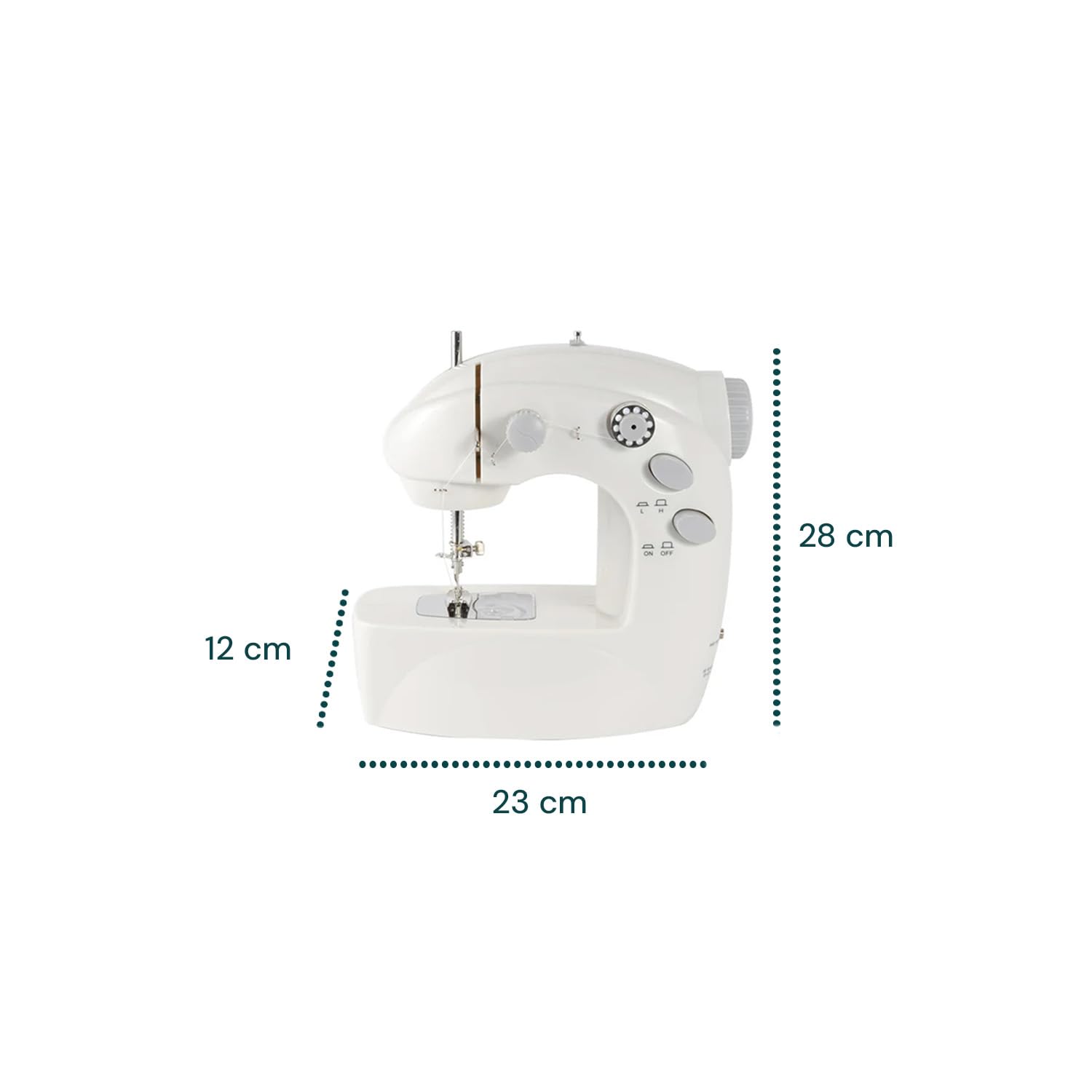 Avilia Macchina da Cucire Piccola Compatta con 12 Punti e Accessori - Ideale per chi ha Vuole Imparare a Cucire o per Riparazioni Rapide - con 2 Velocità Regolabili, Leggera e Salvaspazio