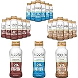 Ripple Vegan Protein Shake, Chocolate 12 Fl Oz (12 Pack) & Vanilla (12 Pack) & Coffee (12 Pack) | 36