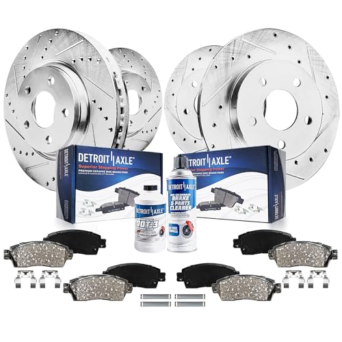 Image of Detroit Axle - 4WD Brake Kit for Ford Explorer Sport 2001-2002 Disc Brake Rotors Ceramic Brakes Pads w /Hardware Front and Rear Replacement