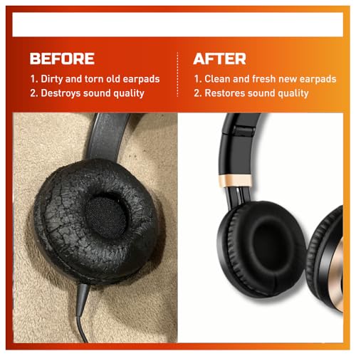 Image of Crysendo Headphone Cushion 80mm Cushion for Son-y WH-XB700 Headphones | Replacement Ear Cushion Foam Cover Ear Pads Soft Cushion | PU Leather & Soft Foam (Black)