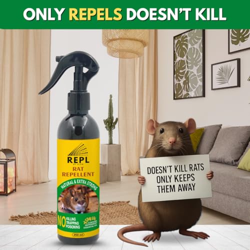 Image of Repl Rat Repellent Spray For Car & Home -250ml | 100% Natural Oils Based Rat Spray For Car Engine And Interior | Not Rat Killer But Rat Repellent For Home | 30 Days Long Bike & Car Rat Protector