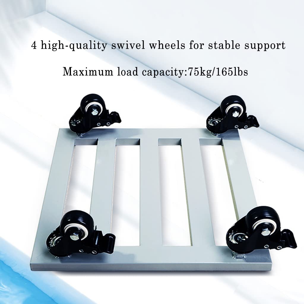 Soporte para Plantas de Metal para Exteriores, Soporte Cuadrado de Hierro con Ruedas para Trabajo Pesado, Base de Rodillos para Plantas de Interior, Carro para Plantas con Freno para Plantas