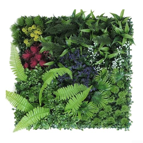 TDCuizent Panel de césped artificial de 50 x 50 cm, tapete de césped sintético, decoración de pared verde para el hogar, jardín, cafetería, hotel, paisajismo interior y exterior (1)