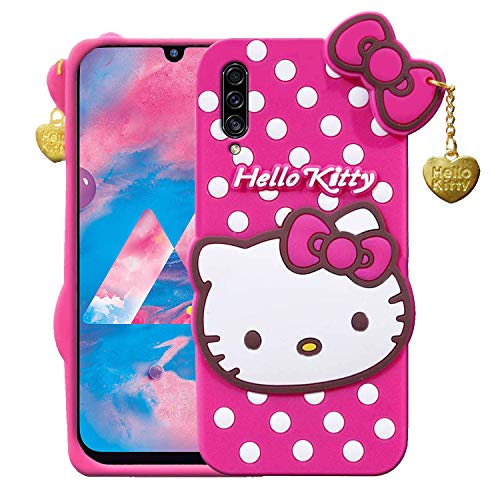 Image of Unirock Hello Kitty Back Case Cover for Samsung Galaxy M30| 3D Cute Hello Kitty Case |Soft Silicone Rubber Back Cover with Pendant Kitty Cover for Samsung Galaxy M30 (Pink)