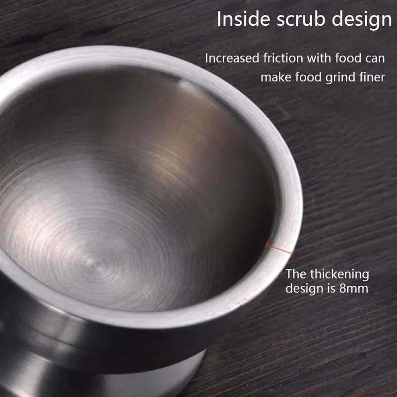 Pestle and Mortar Stainless Steel Mortar Pestle Garlic Pounder Spice Mill Pharmacy Herbs Bowl