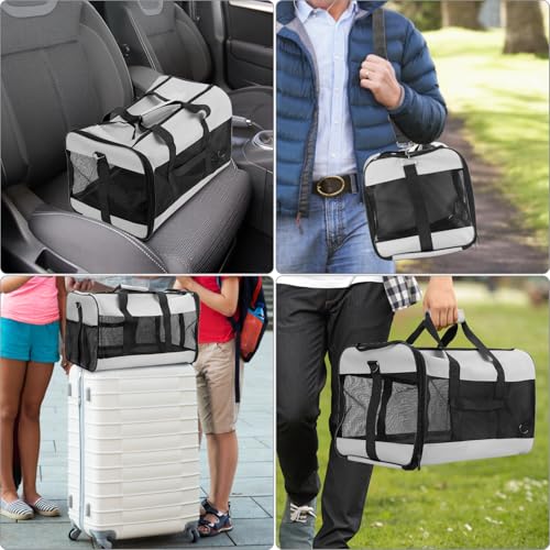 QWORK® Transporttasche mit Optimalem Luftstrom für Katze und Hund bis 10kg - 48x30x30 cm - Haustier-Tragetasche Tragbare und Waschbar