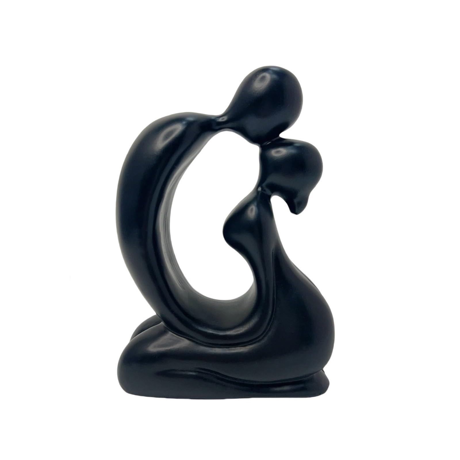 Kissing Couple Abstract Resin Statue Decorations Craft Ornament Wedding Figurines Statues Decorative Figurine Romantic Sculptures For Bedroom Room Home Family Birthday Interior Accessories(Noir)