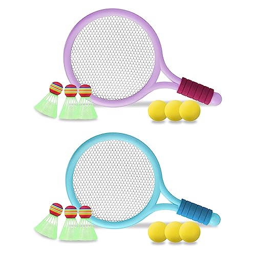 Juego de Raquetas de Tenis para Niños, Set de bádminton para Niños, Ligero de bádminton, raqueta de Juguete, Juegos Deportivos Educativos