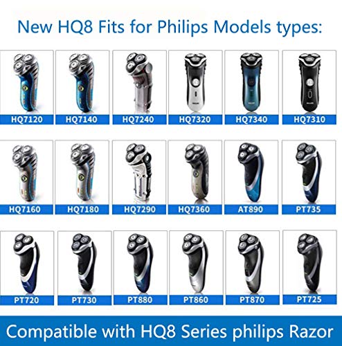 Image of HQ8 Replacement Heads for Philips Norelco Shavers, HQ8 Blades New Upgraded, 9-Pack
