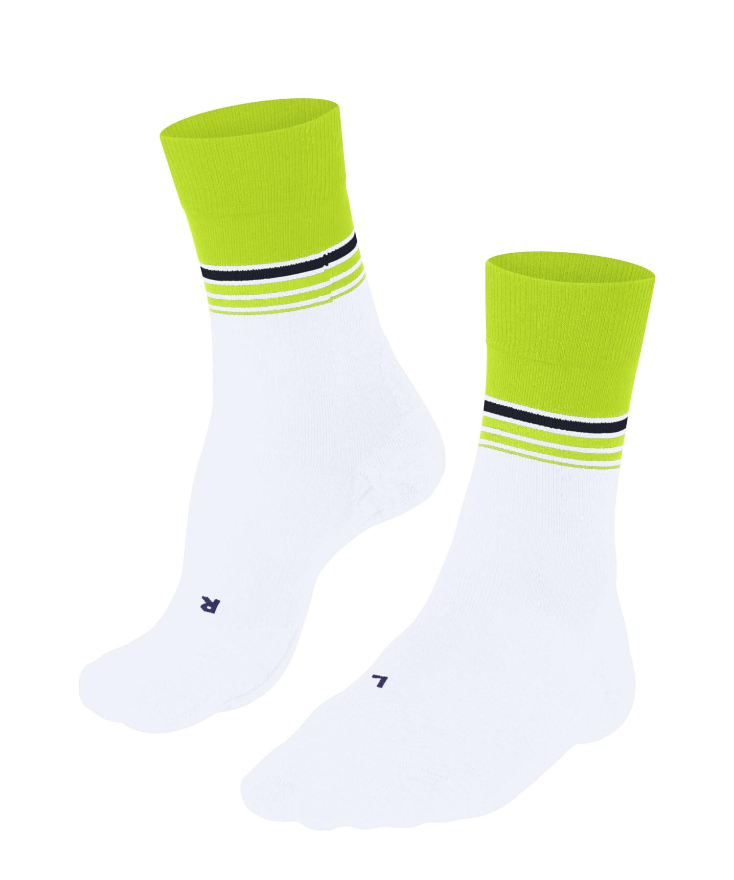FALKE Men's RU4 Endurance Cool M So Functional Yarn Anti-Blister 1 Pair Running Socks, White 2002 Stripe, 5.5-7.5