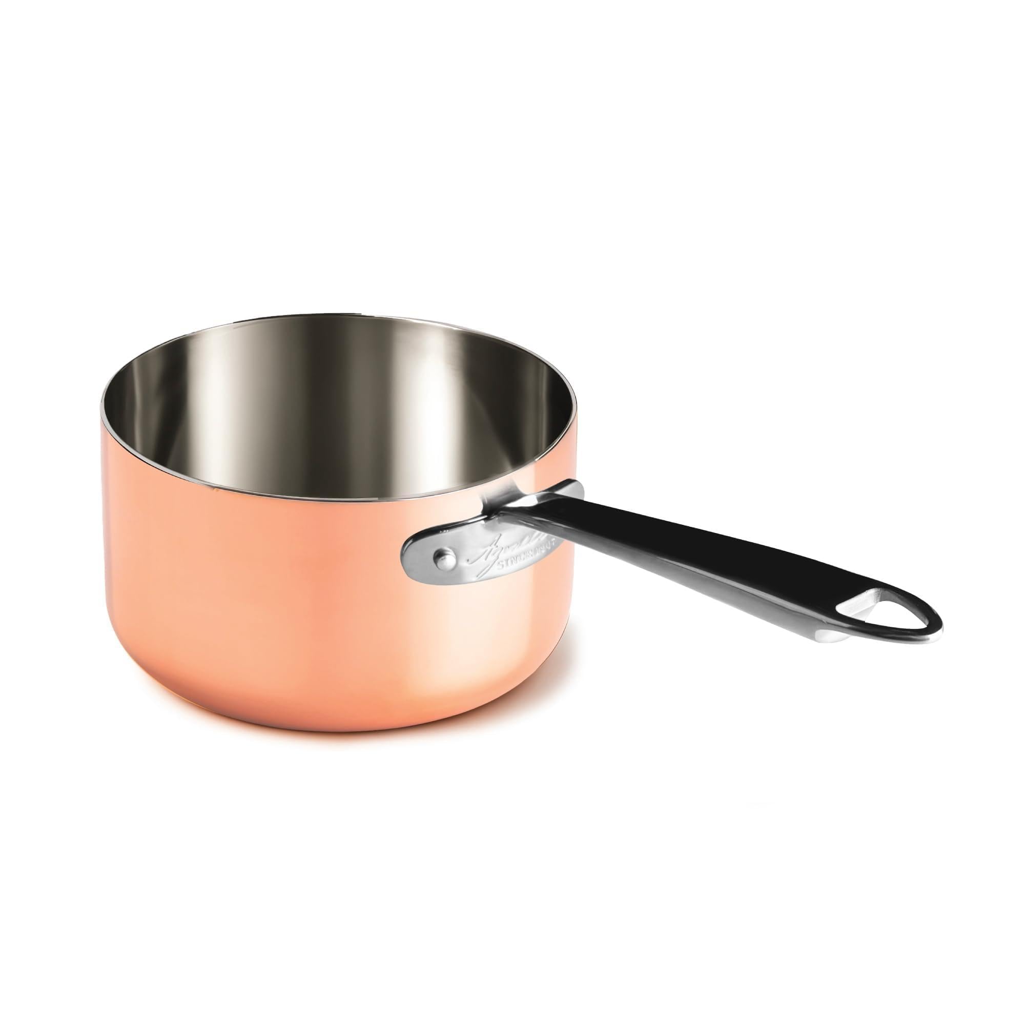Garnki Agnelli COTE105CIT14 wysoki rondel Copper4 ze stali nierdzewnej średnica 14 cm wielowarstwowa indukcyjna
