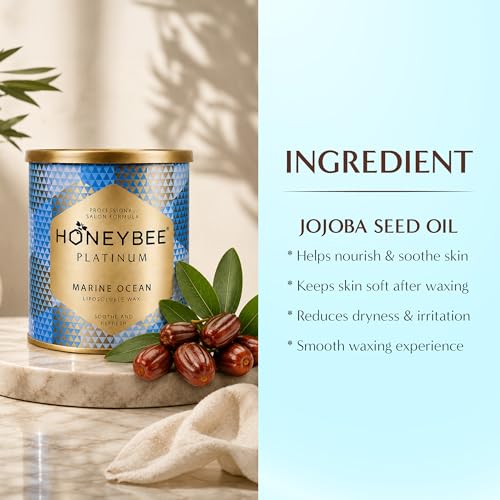 Image of Honeybee Marine Ocean Liposoluble Gel Wax Hair Removal Kit | Gel Wax with Wax Strips & Spatula | Smooth Salon-Like Waxing at Home | Suitable for Arms, Legs & Body