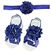 8 Pairs Satin Flower Headbands & Barefoot Sandals for Baby Girl Infants Toddlers (8 Pairs S1)