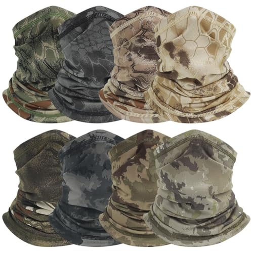 8 polaina refrescante para el cuello para hombres y mujeres, bandana Gator, bufanda para la cara, pesca, motocicleta, transpirable, protección solar, pasamontañas, Camuflaje fresco, talla única