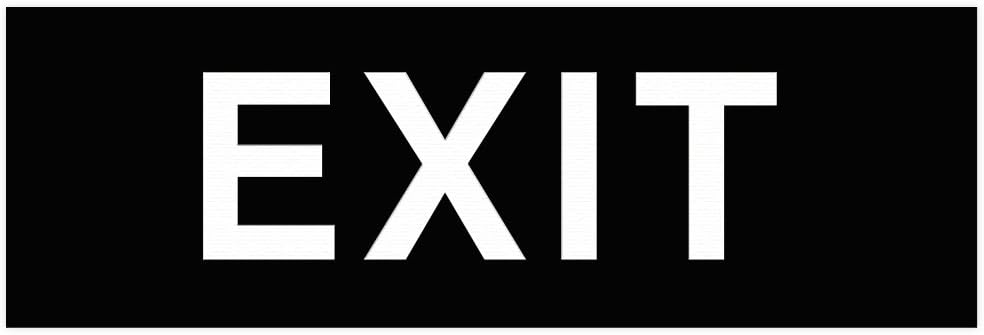 All Quality Basic Exit Wall or Door Sign - Simple & Clear To Ensure Safety | Easy to Install - Black - Large 1 Pack