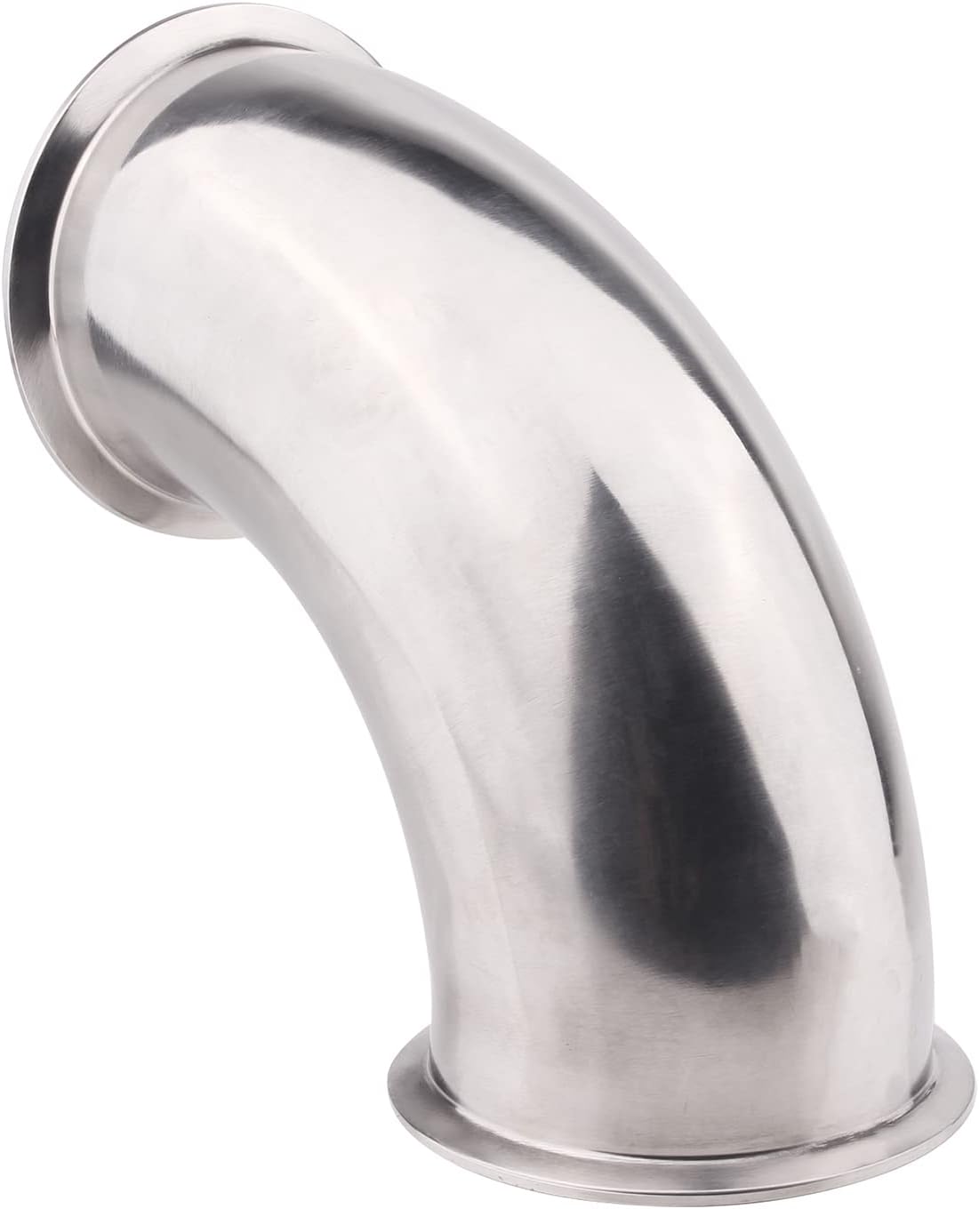 DERNORD Sanitary Ferrule Elbow 90 Degree Pipe Fitting with Silicone Gaskets SS304 Tri Clamp (4" Tube OD)