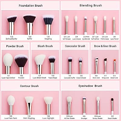Jessup 25pcs Makeup Brushes T215 with Makeup Sponge Sets SP013