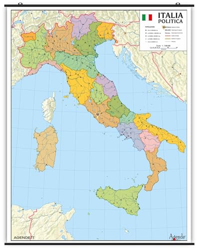 Carta Geografica Murale Italia VUOTA SCRIVIBILE e CANCELLABILE 100x140 Scolastica