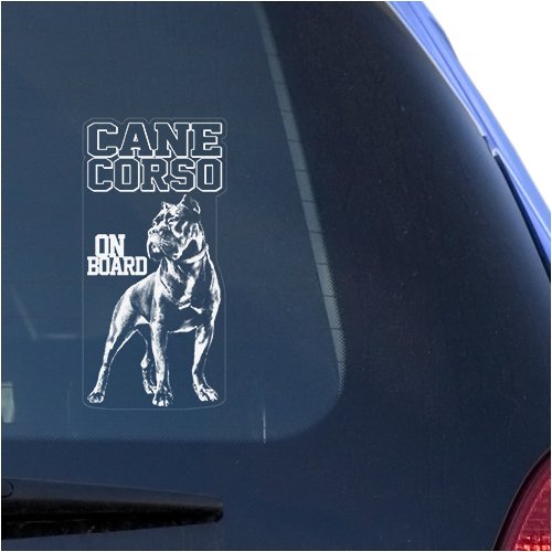 Cane Corso Clear Vinyl Decal Sticker for Window, Corz Molosser Italian Mastiff Dog Sign Art Print